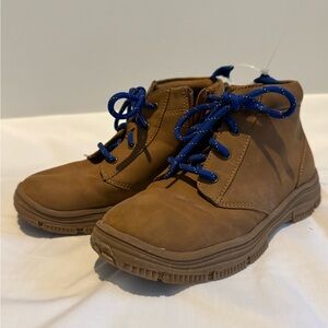 COPY - Brown Kids Shoes with Blue Laces